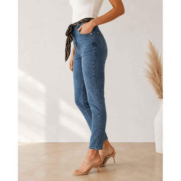 Mom Fit stiliaus džinsai 1