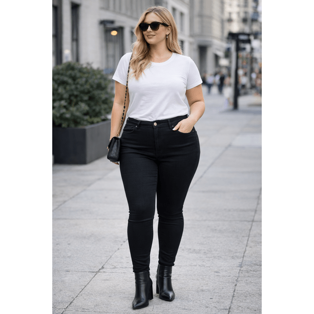 Slim fit didelių dydžių džinsai