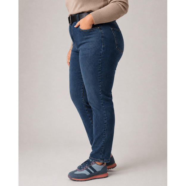 Didelių dydžių Mom Fit stiliaus džinsai